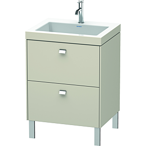 Duravit Brioso c-bonded Waschtisch mit Unterbau BR4700O1091, 60x48cm, Taupe/Chrom, 1 Hahnloch