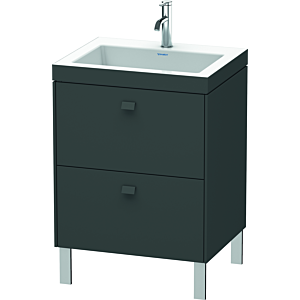 Duravit Brioso c-bonded Waschtisch mit Unterbau BR4700O4949, 60x48cm, Graphit Matt, 1 Hahnloch