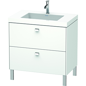 Duravit Brioso c-bonded Waschtisch mit Unterbau BR4701O1018, 80x48cm, Weiß Matt/Chrom, 1 Hahnloch