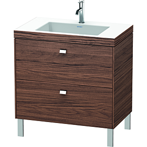 Duravit Brioso c-bonded washbasin with substructure BR4701O1021 80x48, Walnut Dark / chrome, 2000 .