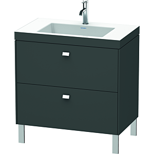 Duravit Brioso Waschtischunterschrankset BR4701N1049 80 x 48 cm, chrom/Graphit matt, ohne Hahnloch