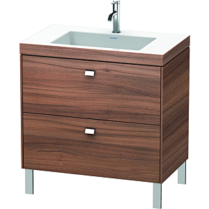 Duravit Brioso c-bonded washbasin with substructure BR4701O1079, 80x48, Natural Walnut / chrome, 2000 .