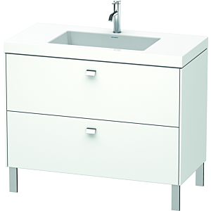 Duravit Brioso c-bonded vasque avec soubassement BR4702O1018, 100x48cm, Blanc Mat / chrome, trou pour robinet 2000