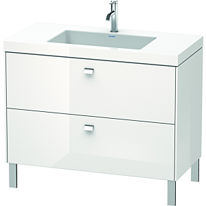 Duravit Brioso c-bonded vasque avec soubassement BR4702O1022 100x48cm, blanc brillant / chrome, 2000 .