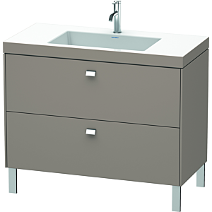 Duravit Brioso c-bonded Waschtisch mit Unterbau BR4702O1043, 100x48cm, Basalt Matt/Chrom, 1 Hahnl.