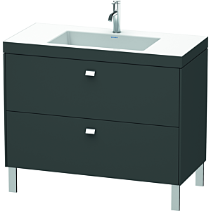 Duravit Brioso c-bonded Waschtisch mit Unterbau BR4702O1049 100x48cm, Graphit Matt/Chrom, 1 Hahnl.