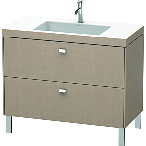 Duravit Brioso c-bonded washbasin with substructure BR4702O1075, 100x48cm, Linen / chrome, 2000 tap hole