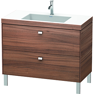 Duravit Brioso c-bonded washbasin with substructure BR4702O1079 100x48, Natural Walnut / chrome, 2000 .