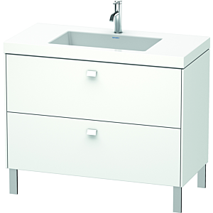 Duravit Brioso c-bonded lavabo avec sous-structure BR4702O1818, 100x48cm, Blanc Mat , trou pour robinet 2000