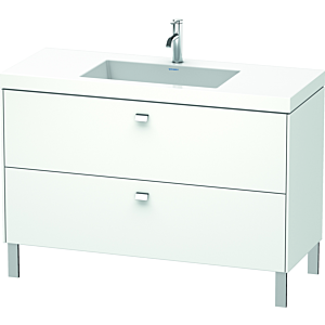 Duravit Brioso c-bonded vasque avec soubassement BR4703O1018, 120x48cm, Blanc Mat / chrome, trou pour robinet 2000