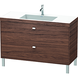 vasque Duravit Brioso c-bonded avec soubassement BR4703O1021 120x48, Noyer Foncé Décor / chrome, 2000