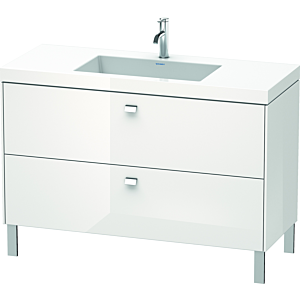 Duravit Brioso c-bonded Waschtisch mit Unterbau BR4703O1022 120x48cm, Weiß Hochgl./Chrom, 1 Hahnl.