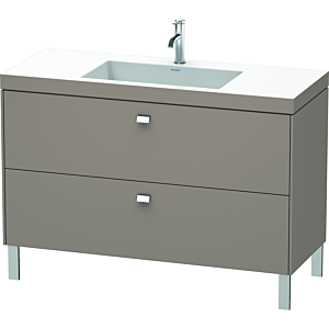 Duravit Brioso c-bonded Waschtisch mit Unterbau BR4703O1043, 120x48cm, Basalt Matt/Chrom, 1 Hahnl.