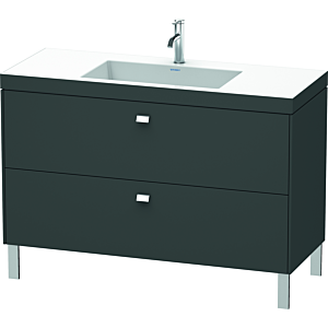 Duravit Brioso c-bonded Waschtisch mit Unterbau BR4703O1049 120x48cm, Graphit Matt/Chrom, 1 Hahnl.