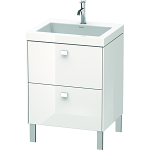 Duravit Brioso c-bonded Waschtisch mit Unterbau BR4700O2222, 60x48cm, Weiß Hochglanz, 1 Hahnloch