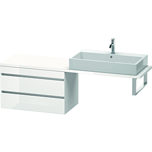 Duravit DuraStyle Waschtisch-Unterschrank DS532902218 80 x 47,8 cm, weiß hochglanz/weiß matt, für Konsole, 2 Schubkästen