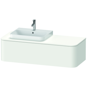 Duravit Happy D.2 Plus vanity unit HP4932L3636 130x55cm, 1 pull-out, for vanity washbasin, basin left, white satin matt