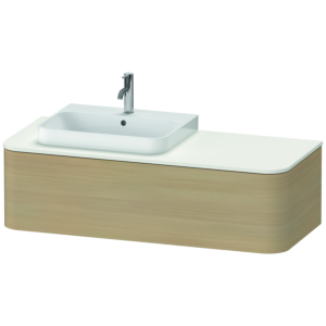 Duravit Happy D.2 Plus meuble sous-vasque HP4932L7171 130x55cm, 1 tiroir, pour vasque à poser, vasque à gauche, chêne méditerranéen
