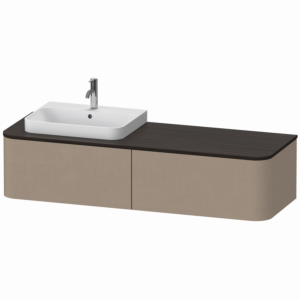 Duravit Happy D.2 Duravit Happy D.2 Duravit HP4934L7575 35,4 x 160 x 55 cm, 2 tiroirs, pour meuble vasque, gauche, lin