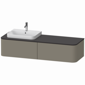 Duravit Happy D.2 Waschtisch-Unterschrank HP4934L9292 35,4 x 160 x 55 cm, 2 Auszüge, für Möbelwaschtisch, links, steingrau seidenmatt