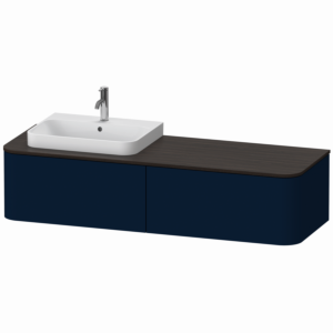 Duravit Happy D.2 Waschtisch-Unterschrank HP4934L9898 35,4 x 160 x 55 cm, 2 Auszüge, für Möbelwaschtisch, links, nachtblau seidenmatt