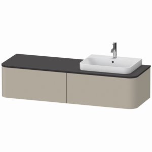 Duravit Happy D.2 Waschtisch-Unterschrank HP4934R6060 35,4 x 160 x 55 cm, 2 Auszüge, für Möbelwaschtisch, rechts, taupe seidenmatt