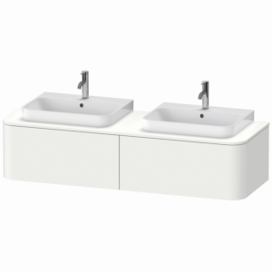 Duravit Happy D.2 Plus meuble sous-vasque HP4936B3636 160x55cm, 2 tiroirs, pour lavabo, vasque des deux côtés, blanc