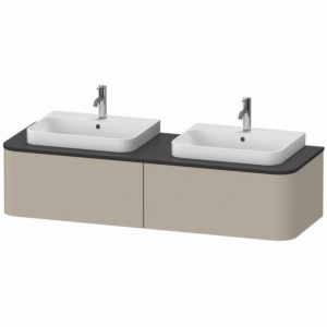 Duravit Happy D.2 Waschtisch-Unterschrank HP4936B6060 35,4 x 160 x 55 cm, 2 Auszüge, für Möbelwaschtisch, beidseitig, taupe seidenmatt