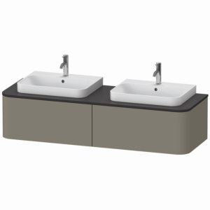 Duravit Happy D.2 Duravit match0 HP4936B9292 35,4 x 160 x 55 cm, 2 tiroirs, pour meuble vasque, des deux côtés, finition gris pierre satiné