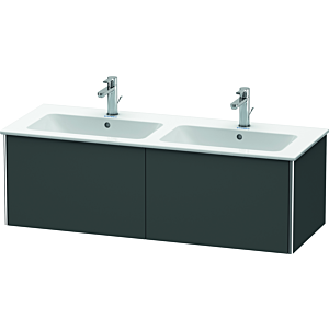 Duravit XSquare Waschtisch-Unterschrank XS407504949 128x40x47,8cm, 2 Auszüge, Graphit matt
