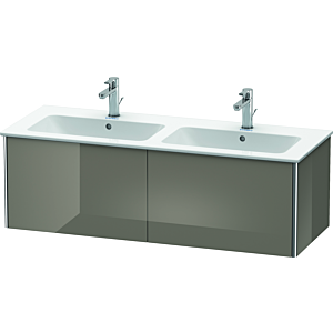 Duravit XSquare Waschtisch-Unterschrank XS407508989 128x40x47,8cm, 2 Auszüge, Flannel Grey hochglanz