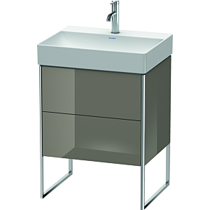 Duravit XSquare Waschtisch-Unterschrank XS444208989 58,4x49,1x46cm, 2 Auszüge, Flannel Grey hochglanz