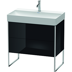 Duravit XSquare Waschtisch-Unterschrank XS444304040 78,4x49,1x46cm, 2 Auszüge, schwarz hochglanz