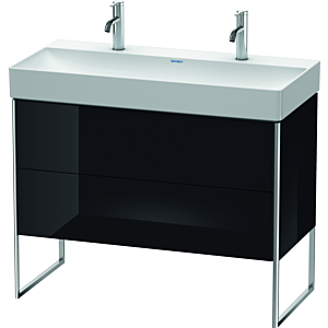 Duravit XSquare Waschtisch-Unterschrank XS444404040 98,4x49,1x46cm, 2 Auszüge, schwarz hochglanz