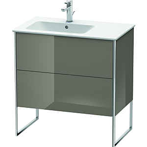 Duravit XSquare Waschtisch-Unterschrank XS445008989 81x59,2x47,8cm, 2 Auszüge, Becken links, Flannel Grey hochglanz