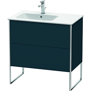 Duravit XSquare Waschtisch-Unterschrank XS445009898 81x59,2x47,8cm, 2 Auszüge, Becken links, Nachtblau seidenmatt