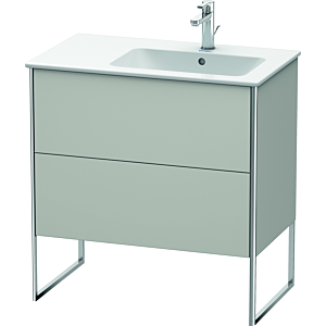 Duravit XSquare Waschtisch-Unterschrank XS445200707 81x59,2x47,8cm, 2 Auszüge, Becken rechts, Betongrau matt