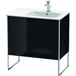 Duravit XSquare Duravit XS445204040 81x59.2x47.8cm, 2 coulissants, lavabo à droite, noir brillant