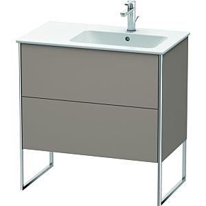 Duravit XSquare Waschtisch-Unterschrank XS445204343 81x59,2x47,8cm, 2 Auszüge, Becken rechts, Basalt matt