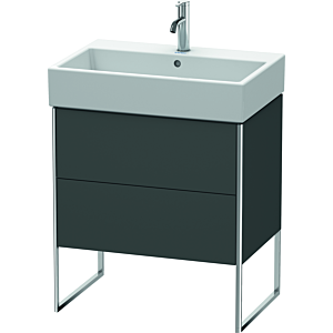 Duravit XSquare Waschtisch-Unterschrank XS447404949 68,4x49,1x46cm, 2 Auszüge, Graphit matt
