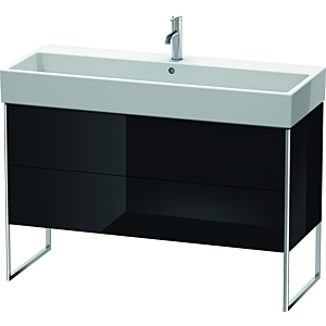 Duravit XSquare Waschtisch-Unterschrank XS447704040 118,4x49,1x46cm, 2 Auszüge, schwarz hochglanz