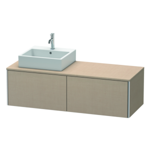 Duravit XSquare Waschtisch-Unterschrank XS4903L7575 140x40x54,8cm, 2 Auszüge, links, Leinen