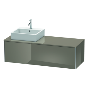 Duravit XSquare Waschtisch-Unterschrank XS4903L8989 140x40x54,8cm, 2 Auszüge, links, Flannel Grey hochglanz