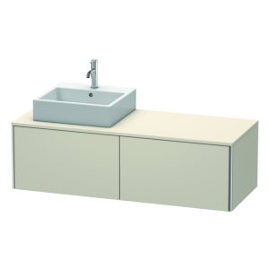 Duravit XSquare Waschtisch-Unterschrank XS4903L9191 140x40x54,8cm, 2 Auszüge, links, Taupe