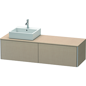 Duravit XSquare Waschtisch-Unterschrank XS4904L7575 160x40x54,8cm, 2 Auszüge, links, Leinen