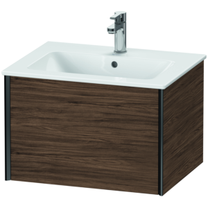 Duravit XViu Waschtisch-Unterschrank XV40250B221 61 x 48 x 40 cm, nussbaum dunkel, 1 Auszug, wandhängend, schwarz matt