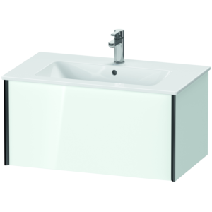 Duravit XViu Waschtisch-Unterschrank XV40260B285 81 x 40 x 48 cm, weiß hochglanz, 1 Auszug, wandhängend, schwarz matt