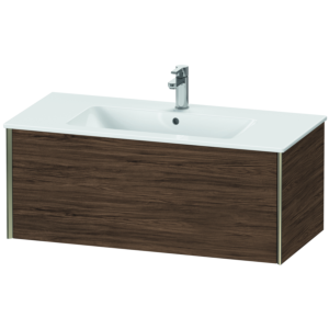 Meuble vasque Duravit XViu XV40270B121 101 x 48 x 40 cm, noyer foncé, 1 tiroir, fixation murale, champagne mat