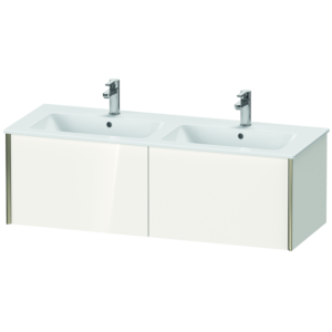 Duravit XViu Waschtisch-Unterschrank XV40290B122 128x48x40cm, 2 Auszüge, wandhängend, champagner matt, weiß hochglanz