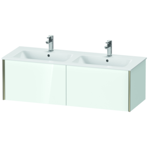 Duravit XViu Waschtisch-Unterschrank XV40290B185 128x48x40cm, 2 Auszüge, wandhängend, champagner matt, weiß hochglanz